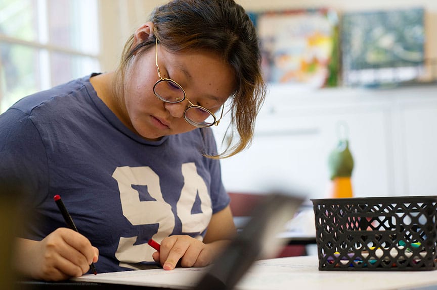 girl calculating