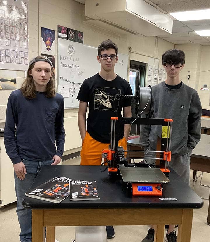high school age private school students build 3D printer