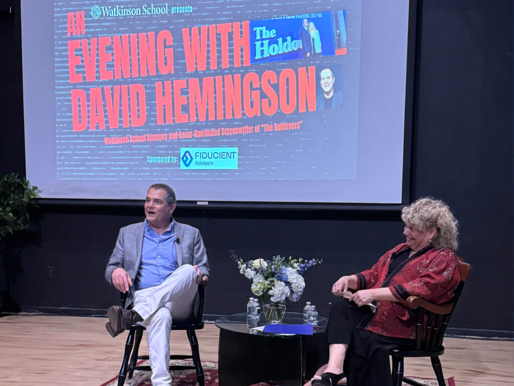 David Hemingson speaks at private school fundraiser