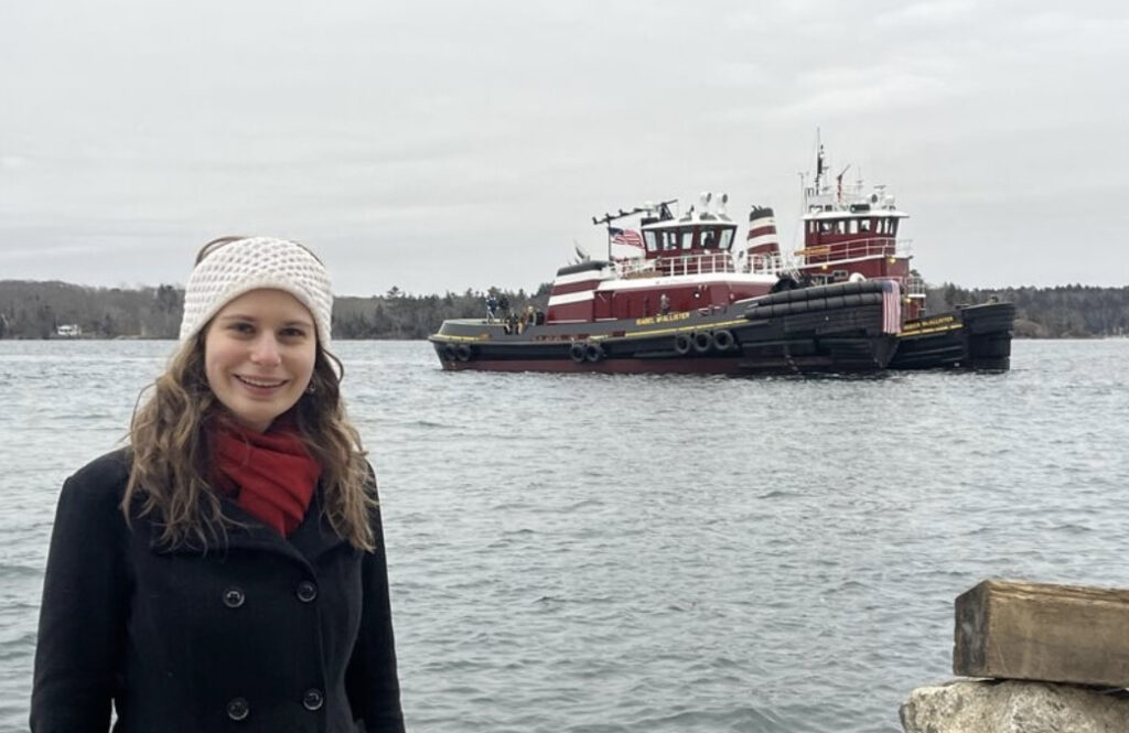 Fitzsimmons ’18 christened the new Isabel McAllister tug